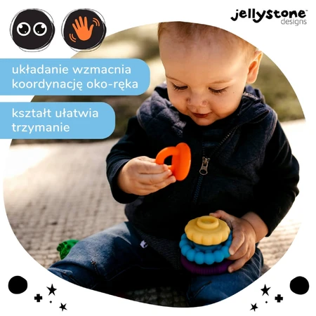 Jellystone Designs, силіконовий прорізувач, маленька вежа, веселка, від 3 місяців, 1 штука: ціни та характеристики