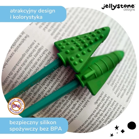 Jellystone Designs, ковпачки для олівців-антистрес, зелені, 2 штуки: ціни та характеристики