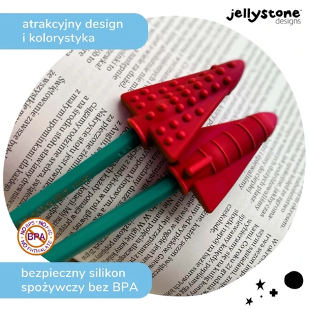 Jellystone Designs, ковпачки для олівців-антистрес, червоні, 2 штуки: ціни та характеристики