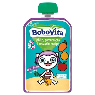BoboVita Kicia Kocia Мусс в тюбике, яблоко, манго, апельсин, 100 г