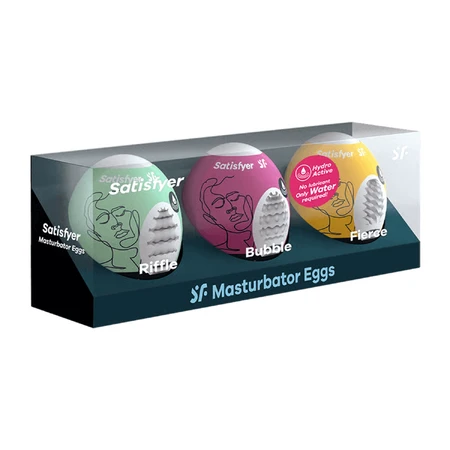 Набор мастурбаторов Satisfyer Masturbator Egg, стимуляторы для мужчин, Riffle, 1 штука + Bubble, 1 штука + Fierce, 1 штука: цены и характеристики