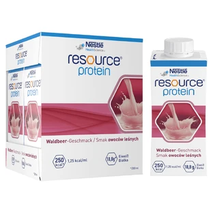 Resource Protein, пищевая добавка, со вкусом лесных фруктов, 4 х 200 мл