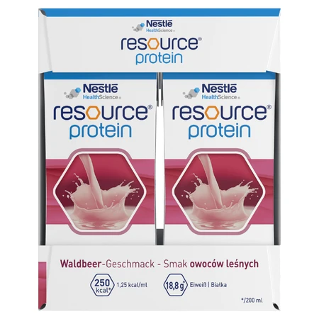 Resource Protein, пищевая добавка, со вкусом лесных фруктов, 4 х 200 мл: цены и характеристики
