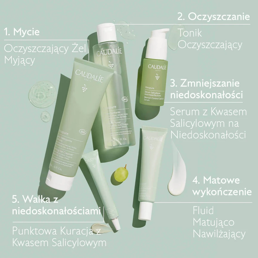 Caudalie Vinopure, сироватка з саліциловою кислотою для усунення недоліків, 30 мл + The des Vignes, гель для душу, 200 мл безкоштовно: ціни та характеристики