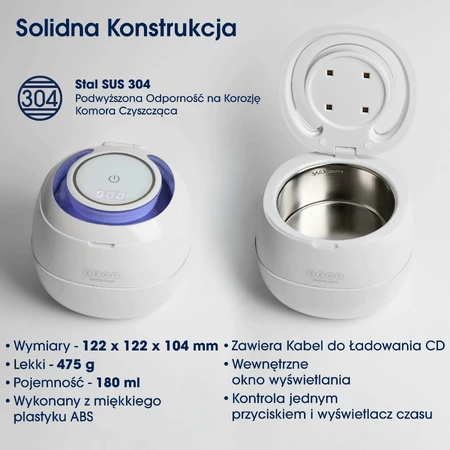 Zent Ultrasonic Cleaner, ультразвуковий очищувач з ультрафіолетовою лампою для ортодонтичних кап, протезів, брекетів: ціни та характеристики