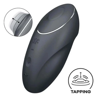 Satisfyer Tap & Climax 1, клиторальный стимулятор, серый, 1 штука