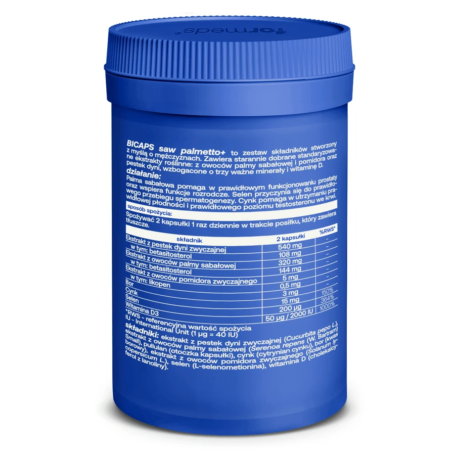 Forms Bicaps Saw Palmetto+, 60 капсул: ціни та характеристики