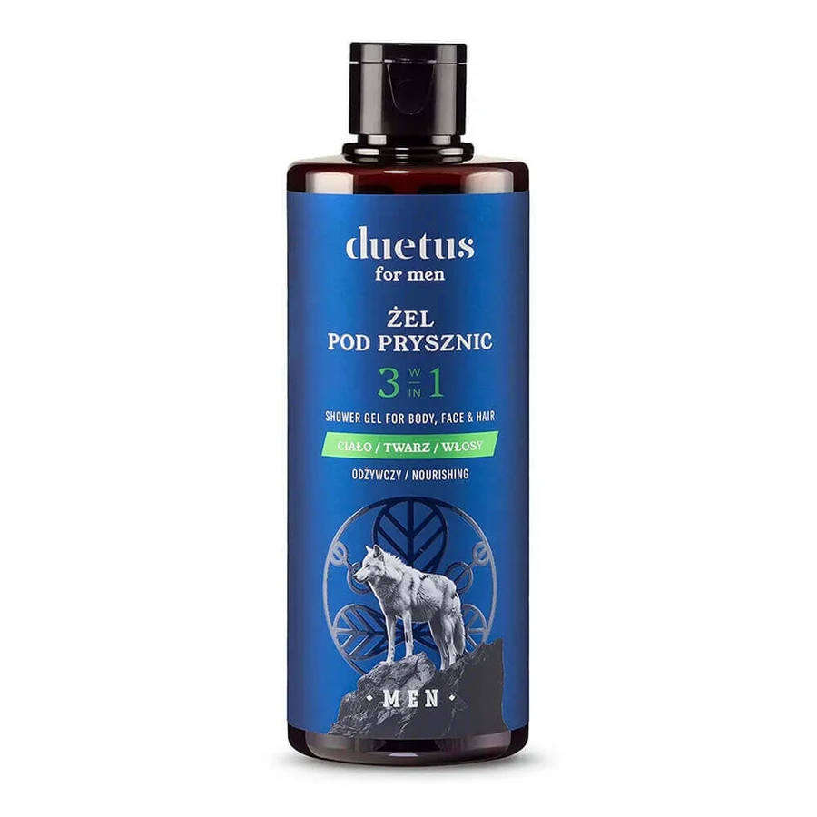 Набір Duetus For Men, зволожуючий крем для обличчя, 50 мл + живильний гель для душу 3-в-1, 300 мл: ціни та характеристики