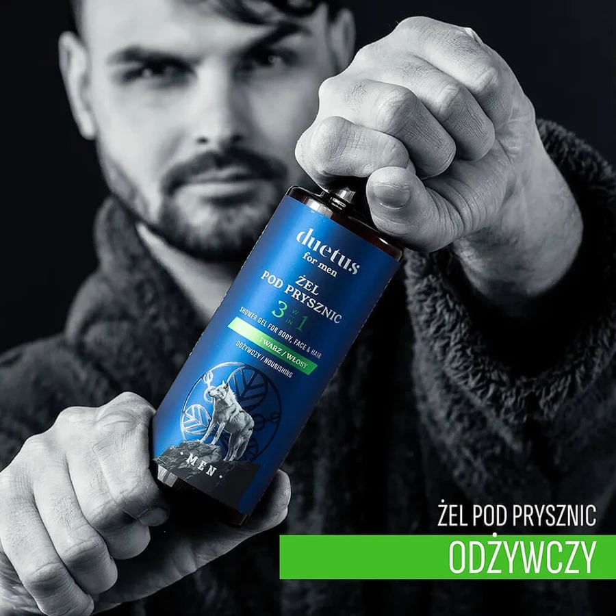 Набір Duetus For Men, зволожуючий крем для обличчя, 50 мл + живильний гель для душу 3-в-1, 300 мл: ціни та характеристики