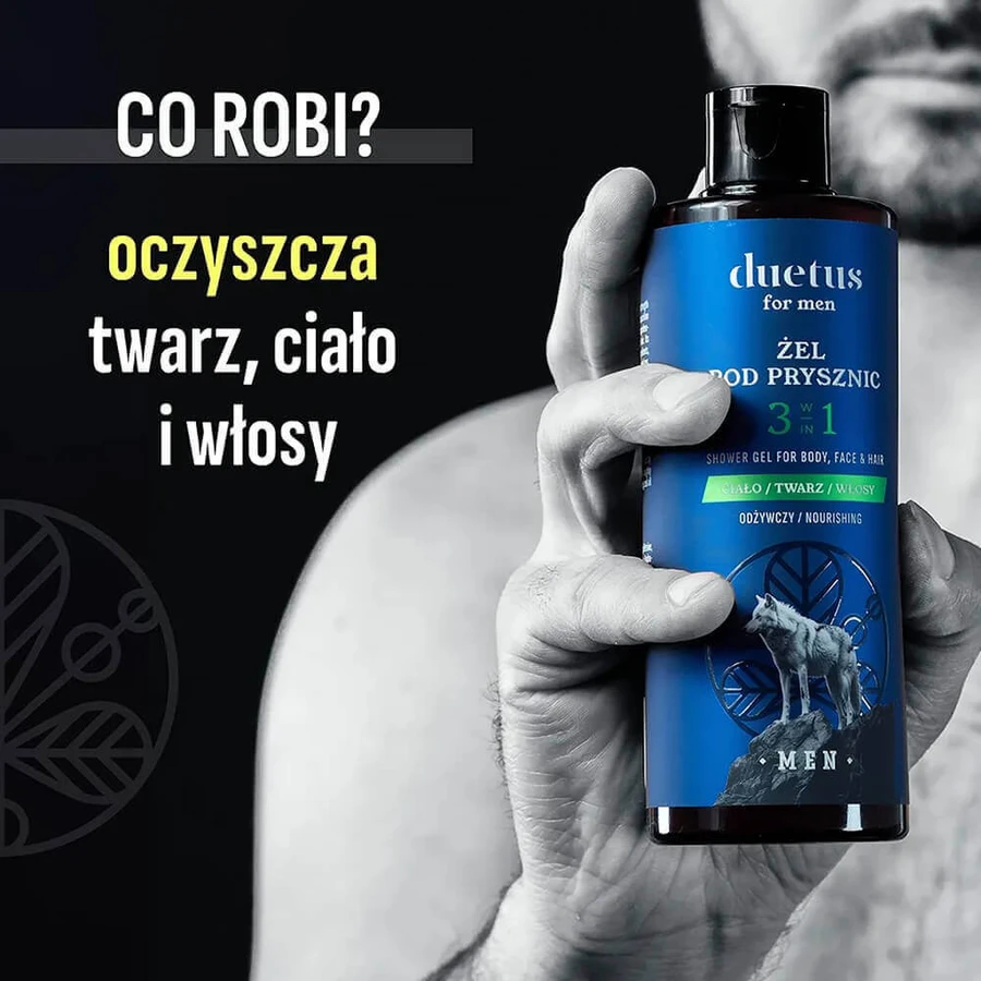 Набір Duetus For Men, зволожуючий крем для обличчя, 50 мл + живильний гель для душу 3-в-1, 300 мл: ціни та характеристики