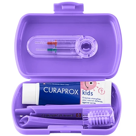 Curaprox Kids, дорожный набор, фиолетовый: цены и характеристики