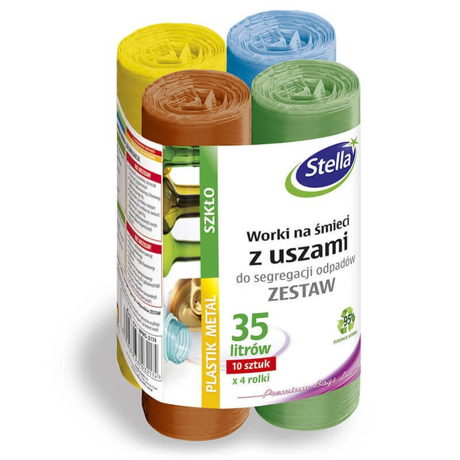 Stella, мешки для сбора мусора, с ушками, 35 л, 4 x 10 шт.: цены и характеристики