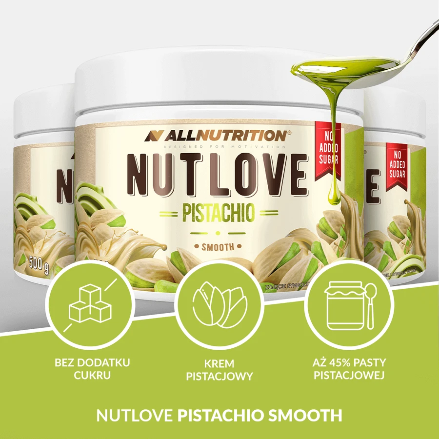 Allnutrition Nutlove Pistachio, фисташковый крем, гладкий, без добавления сахара, 500 г: цены и характеристики