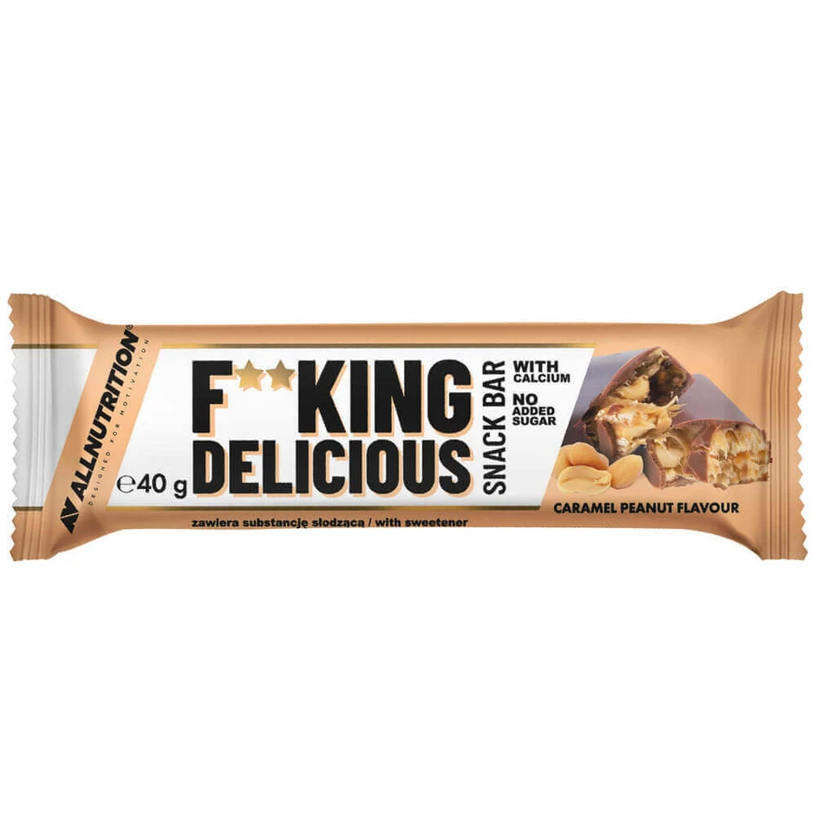 Allnutrition Fitking Delicious Snack Bar Caramel Peanut, карамельно-ореховый батончик с кальцием, без добавления сахара, 40 г.: цены и характеристики