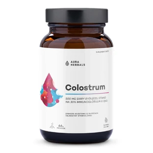 Aura Herbals Колострум 500 мг, со вкусом сладкой малины, 66 г