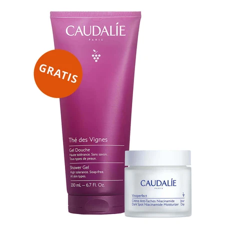 Caudalie Vinoperfect, крем від гіперпігментації з ніацинамідом, денний крем, 50 мл + The des Vignes, гель для душу, 200 мл безкоштовно: ціни та характеристики