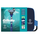 Набір Gillette Mach 3, бритва, 1 шт + леза, 4 шт + гель для гоління, 200 мл + косметичка