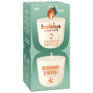 Bolsius Clean Light Bergamot & Neroli, ароматизатор для свечей, 20 часов, 2 штуки