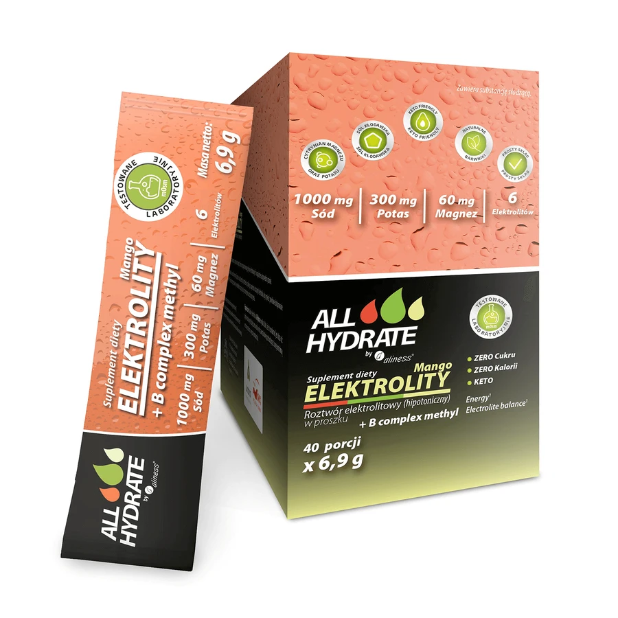 ALLHydrate Электролиты + B комплекс метил, со вкусом манго, 4,8 г x 40 пакетиков: цены и характеристики
