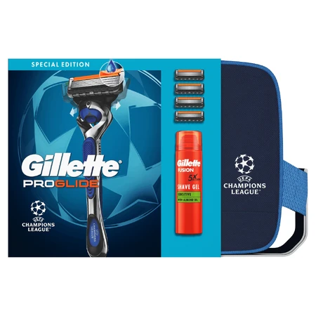 Набір Gillette ProGlide FlexBall, бритва, 1 шт + леза, 4 шт + гель для гоління, 200 мл + косметичка: ціни та характеристики
