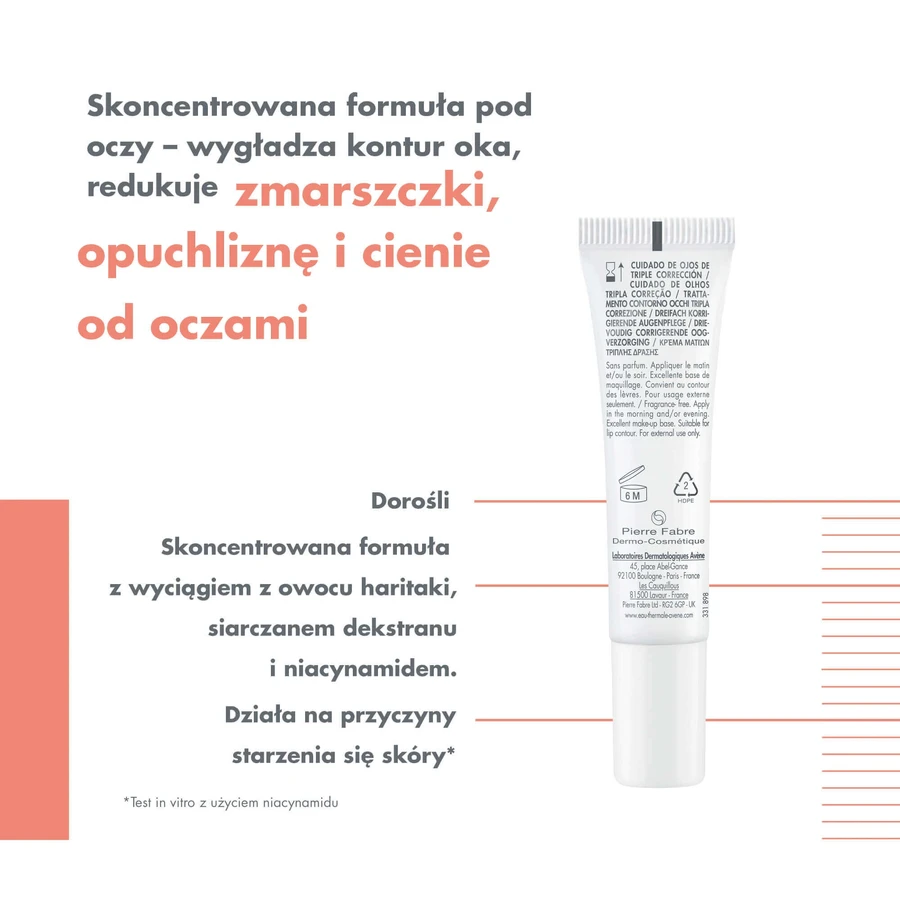 Дневной набор Avene Hyaluron Activ B3, восстанавливающий клетки крем, 50 мл + крем для век тройного корректирующего действия, 15 мл: цены и характеристики