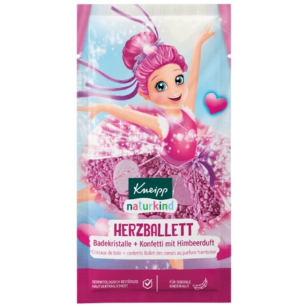 Kneipp Naturkind Балет сердець, сіль для ванн + конфетті, малина, 40 г: ціни та характеристики