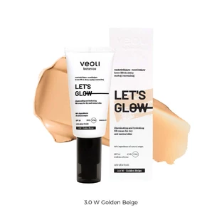 Veoli Botanica Let's Glow, осветляющий и увлажняющий BB-крем для сухой и нормальной кожи, SPF 20, 3.0 W Golden Beige, 30 мл