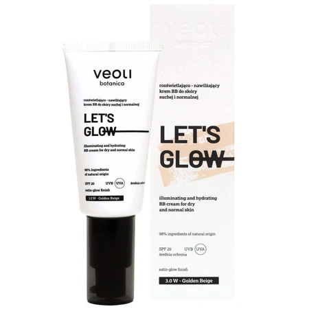 Veoli Botanica Let's Glow, осветляющий и увлажняющий BB-крем для сухой и нормальной кожи, SPF 20, 3.0 W Golden Beige, 30 мл: цены и характеристики