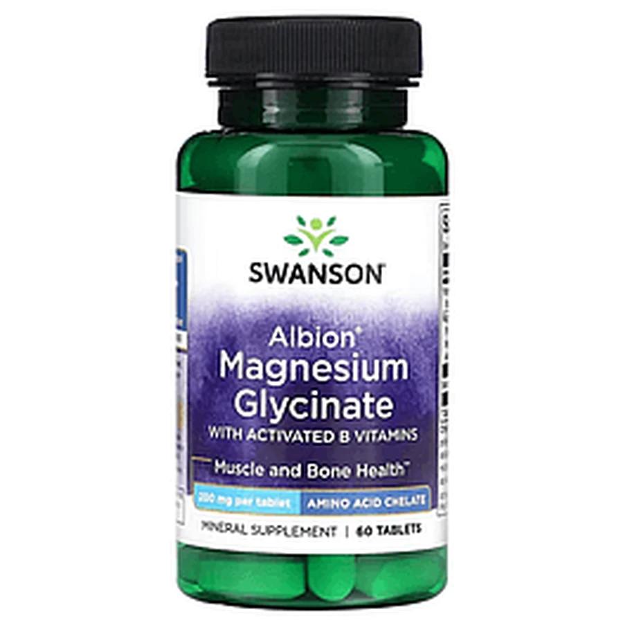 Magnesium Glycinate Albion with Activated B Vitamins 200 мг Swanson 60 таблеток: ціни та характеристики