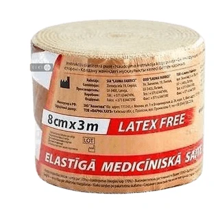 Бинт Lauma Latex Free эластичный ленточный, высокой растяжимости, 3 м х 8 см
