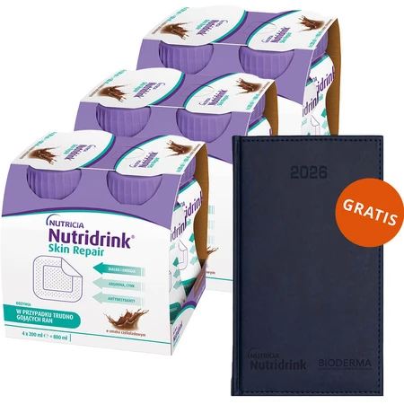 Набор Nutridrink Skin Repair, питательный препарат, шоколадный вкус, 12 х 200 мл + книга-календарь на 2026 год бесплатно: цены и характеристики