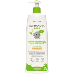 Alphanova Bebe, питательный очищающий гель для тела, лица и волос Био, для сухой и атопичной кожи, 500 мл