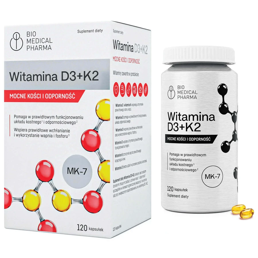 Bio Medical Pharma Вітамін D3+K2, 120 капсул: ціни та характеристики