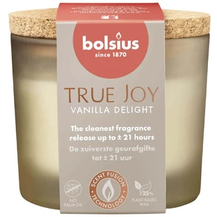 Bolsius True Joy Vanilla Delight, ароматична свічка з корковою кришкою