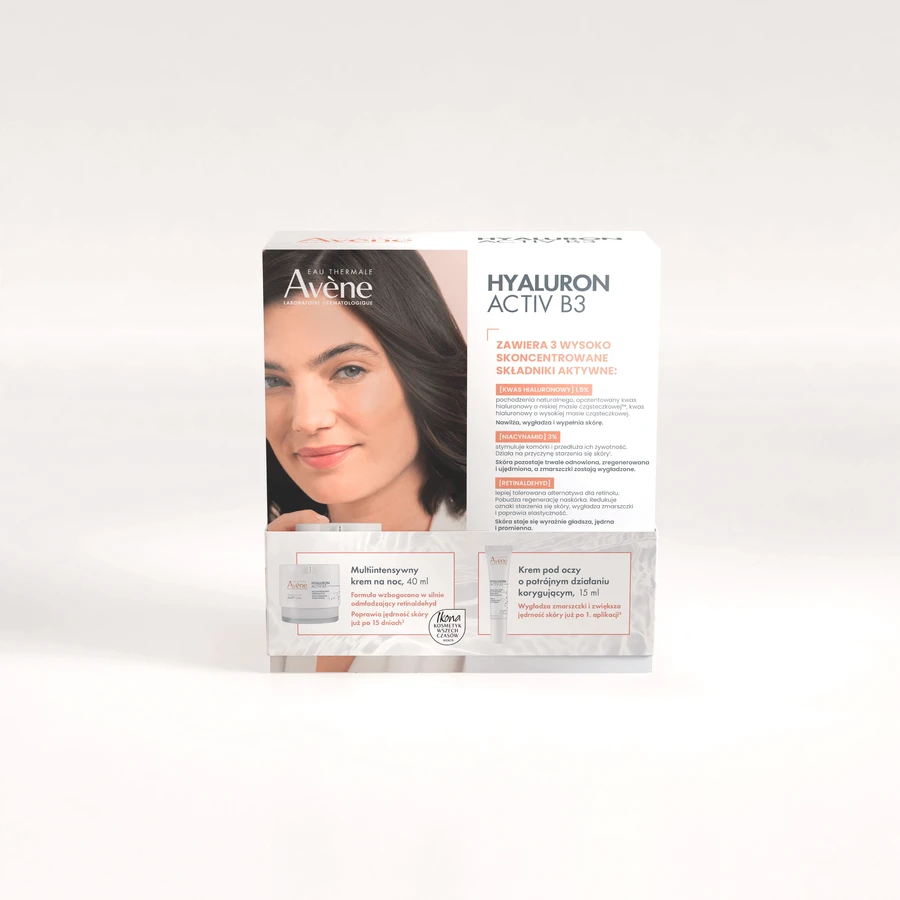 Ночной набор Avene Hyaluron Activ B3, мультиинтенсивный ночной крем, 40 мл + крем для век тройного корректирующего действия, 15 мл: цены и характеристики