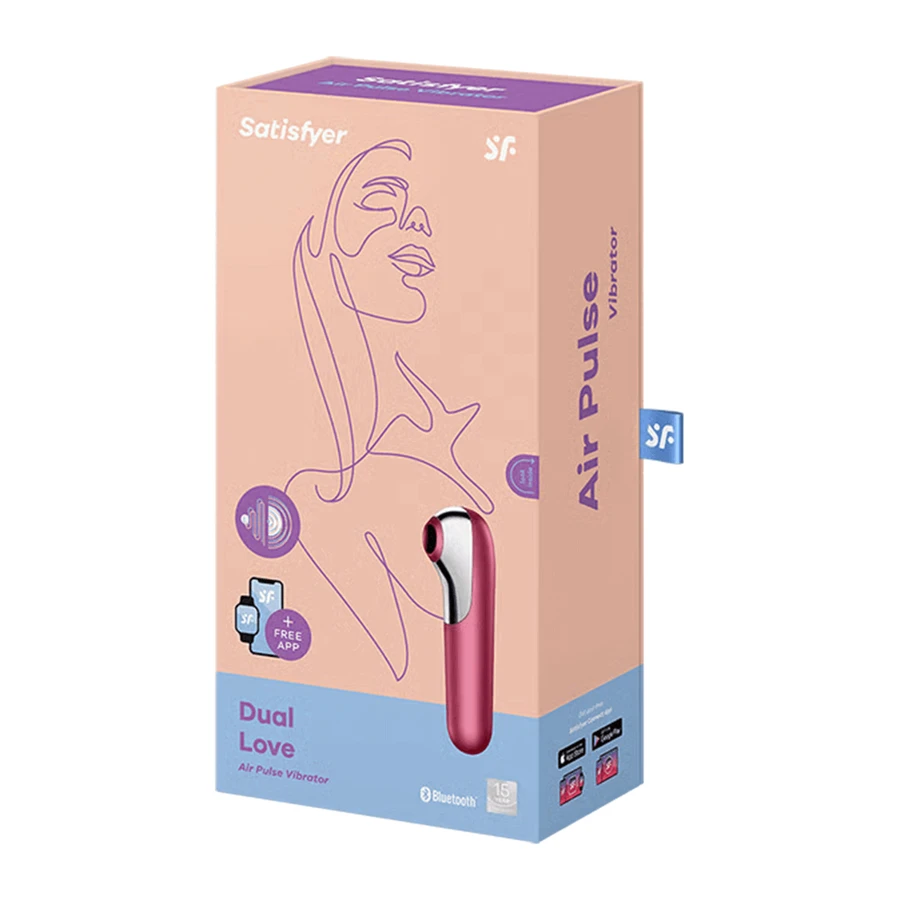 Satisfyer Dual Love Connect App, бесконтактный клиторальный стимулятор, красный: цены и характеристики