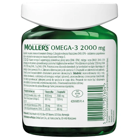 Moller's Omega-3 2000 мг, 60 капсул: ціни та характеристики
