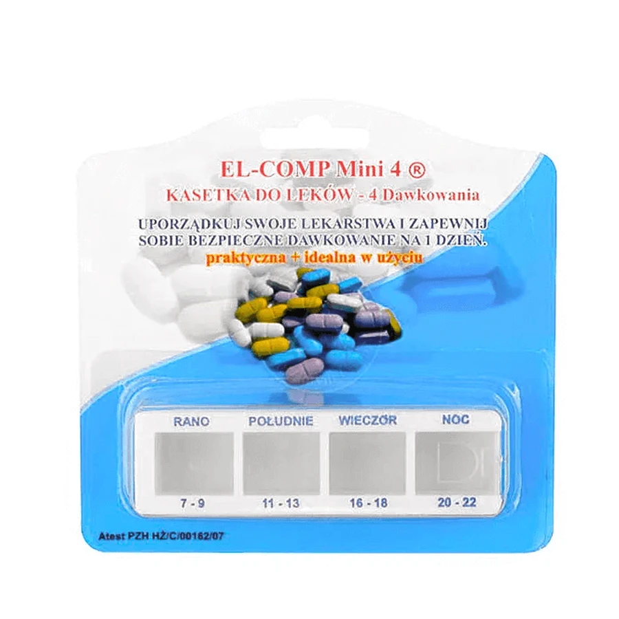 El-Comp Mini 4, касета для щоденного прийому ліків, 4 камери, 1 шт.: ціни та характеристики