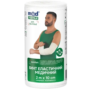 Бинт эластичный MedTextile медицинский средней растяжимости, 2 м х 10 см