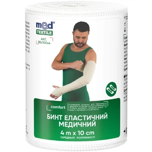 Бинт еластичний медичний MedTextile середньої розтяжності, 4 м х 10 см