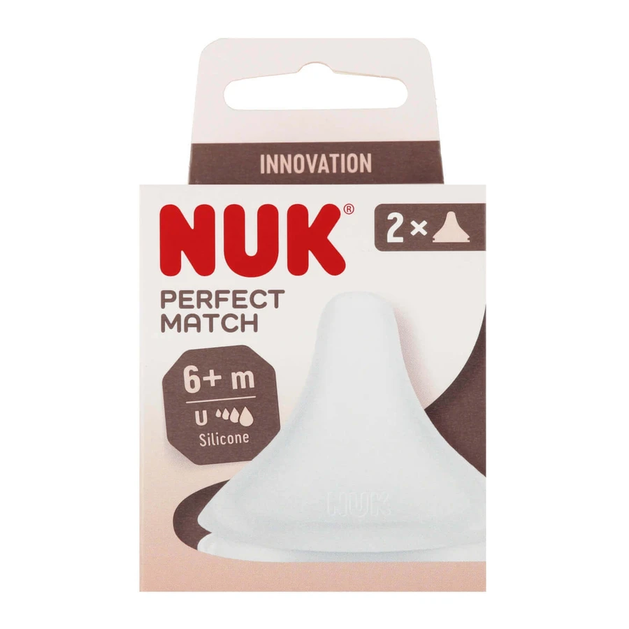 NUK Perfect Match, соска для пляшечки, силіконова, розмір U, від 6 місяців, 2 штуки: ціни та характеристики