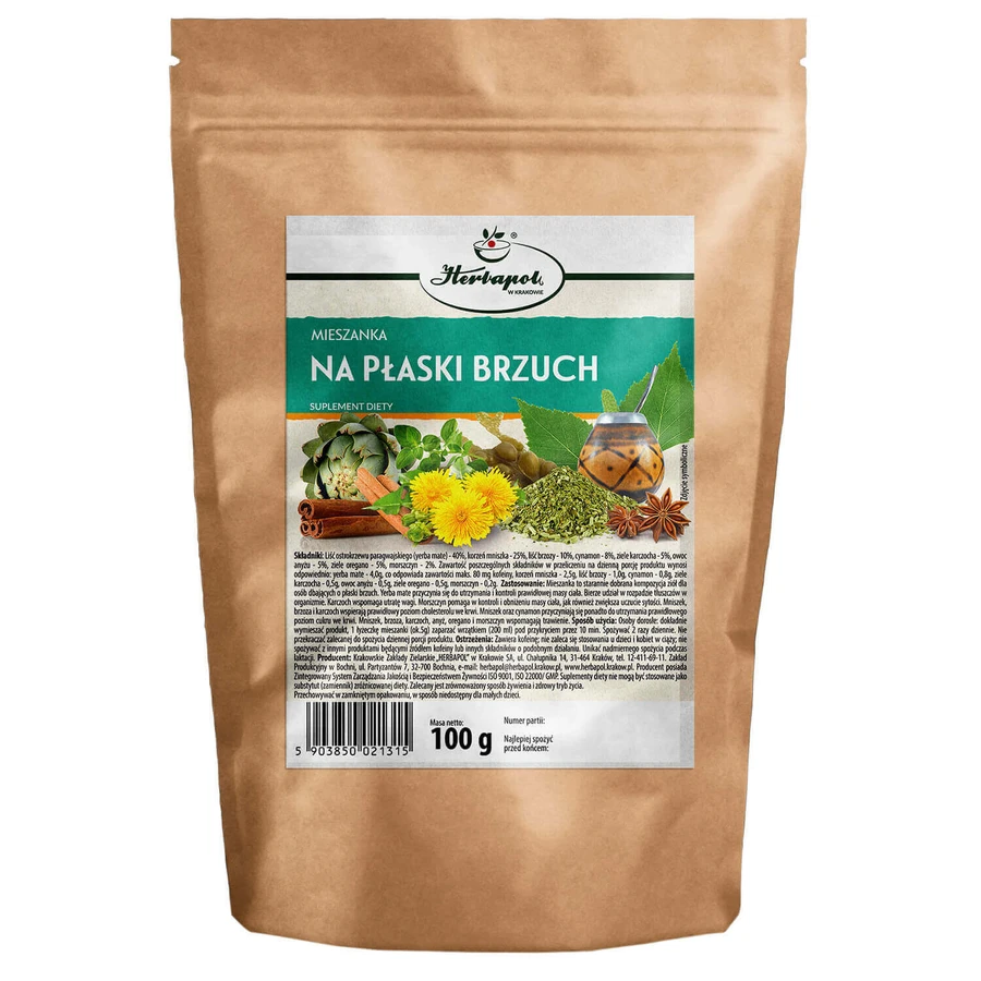 Herbapol Mieszanka Na Płaski Brzuch, травяной чай, 100 г: цены и характеристики