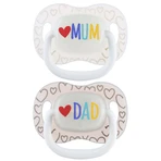 Canpol Babies, пустушка, 0-6 місяців, силіконова, симетрична, Night Glow, LoveMum&Dad, 2 штуки: ціни та характеристики