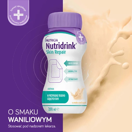 Набір для відновлення шкіри Nutridrink, поживний препарат, зі смаком ванілі, 12 х 200 мл + книжковий календар на 2026 рік безкоштовно: ціни та характеристики