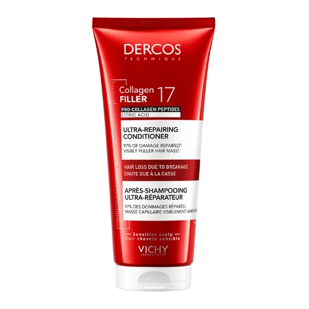 Vichy Dercos Collagen 17 Filler Ultra-Repairing Treatment, ультра-регенеруючий кондиціонер для волосся, 200 мл: ціни та характеристики