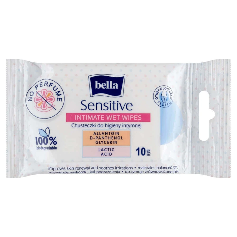 Bella Sensitive, увлажненные салфетки для интимной гигиены, 10 шт.: цены и характеристики