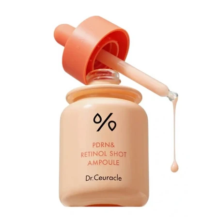 Сироватка для обличчя Dr.Ceuracle PDRN & Retinol Shot Ampoule, антивікова з полінуклеотидами, ретинолом та спікулами, 30 мл: ціни та характеристики