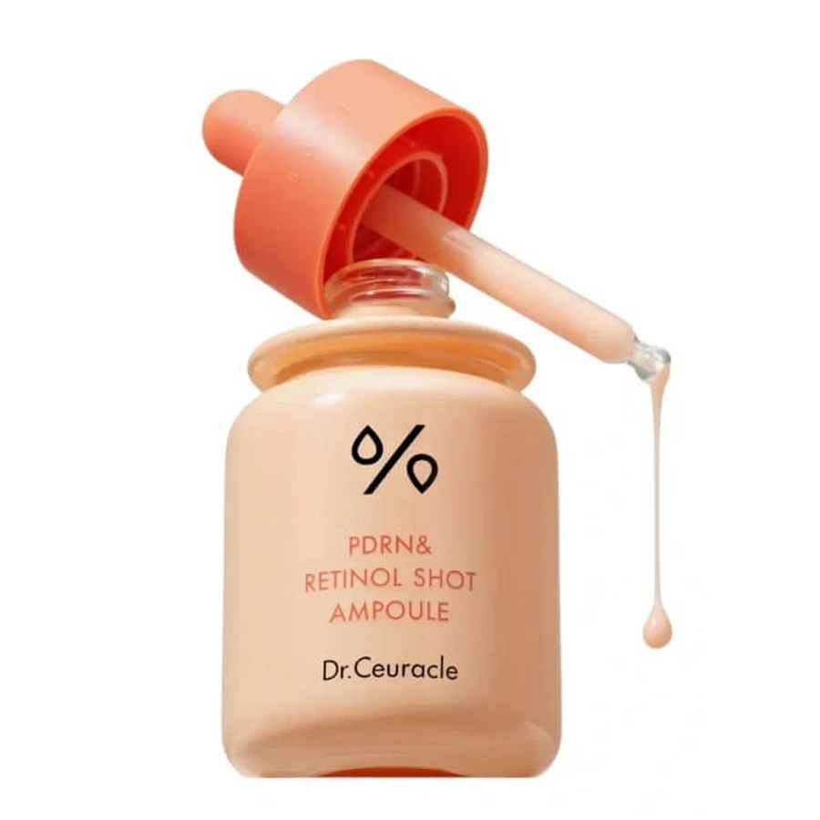 Сироватка для обличчя Dr.Ceuracle PDRN & Retinol Shot Ampoule, антивікова з полінуклеотидами, ретинолом та спікулами, 30 мл: ціни та характеристики