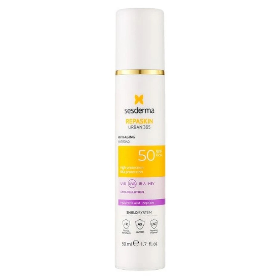 Сонцезахисний крем для обличчя Sesderma Repaskin Urban 365 Anti-Aging SPF50+, антивіковий, 50 мл: ціни та характеристики