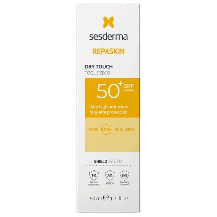 Сонцезахисний засіб для обличчя Sesderma Repaskin Dry Touch SPF50+, 50 мл: ціни та характеристики